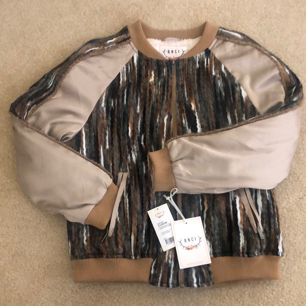 BNCI Sierra Striped Bomber Jacket size S, NWT